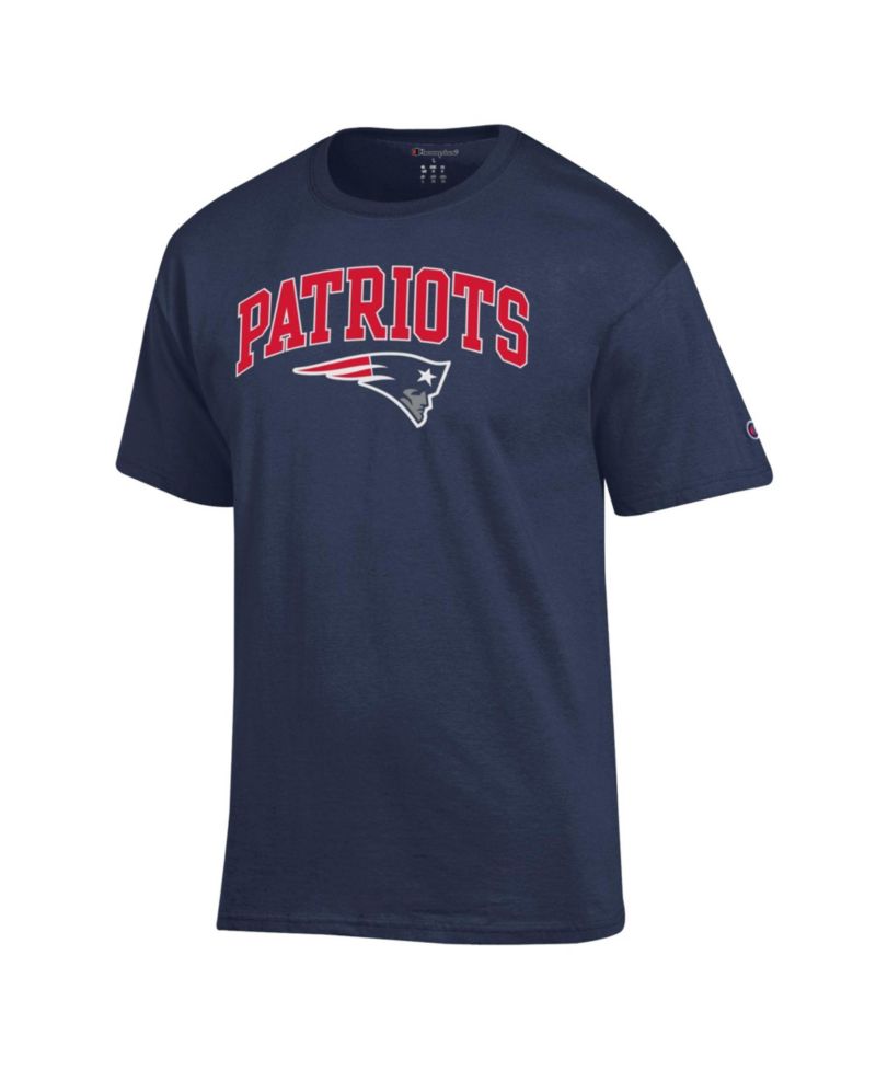 Men's Navy New England Patriots Arch Over Logo T-Shirt