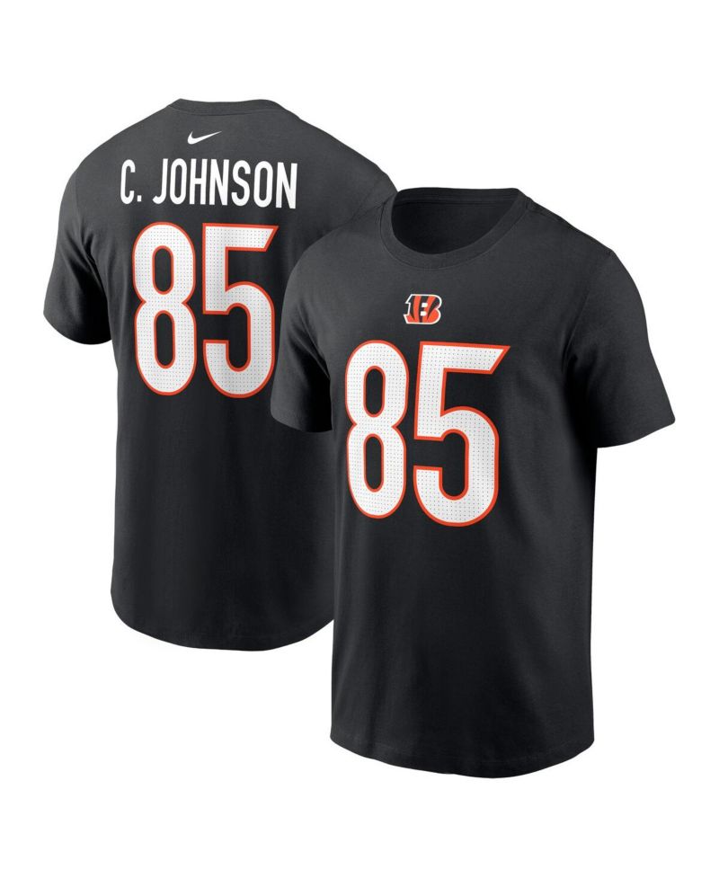 Men's Chad Johnson Black Cincinnati Bengals Retired Player Name & Number T-Shirt