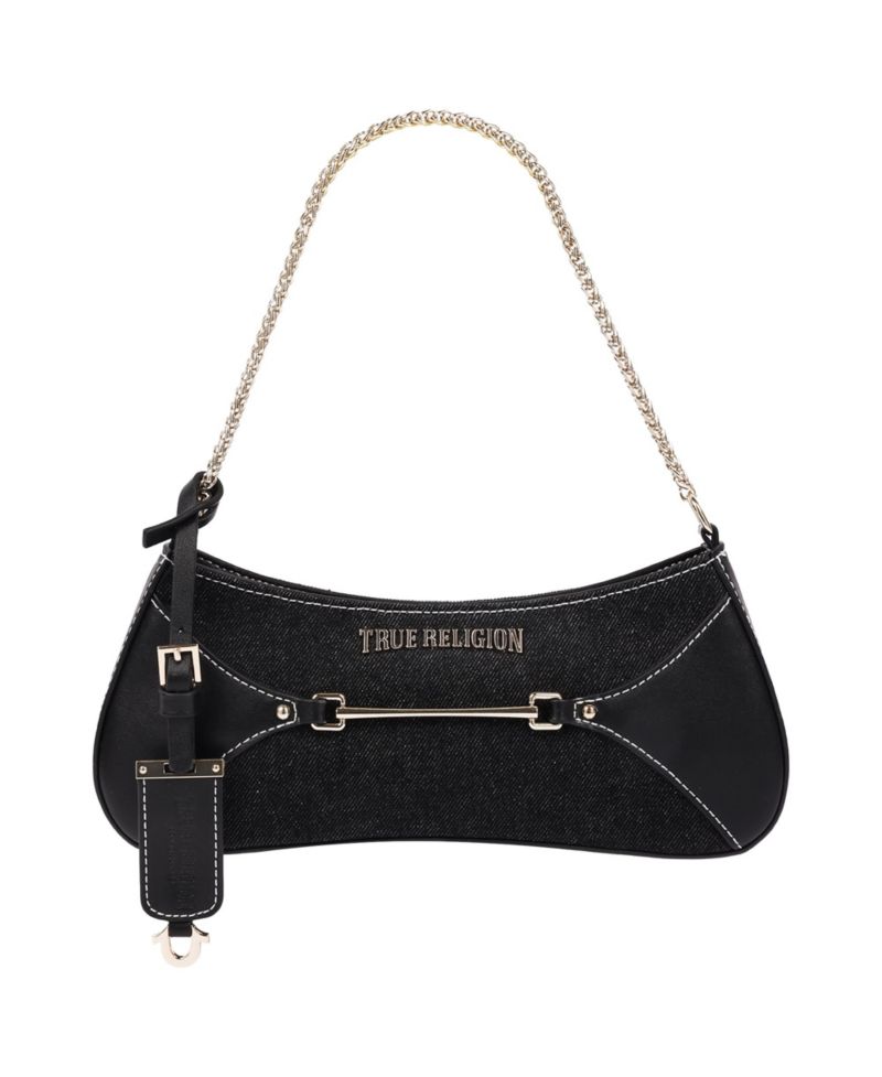 Women's Zip Top Denim Shoulder Bag