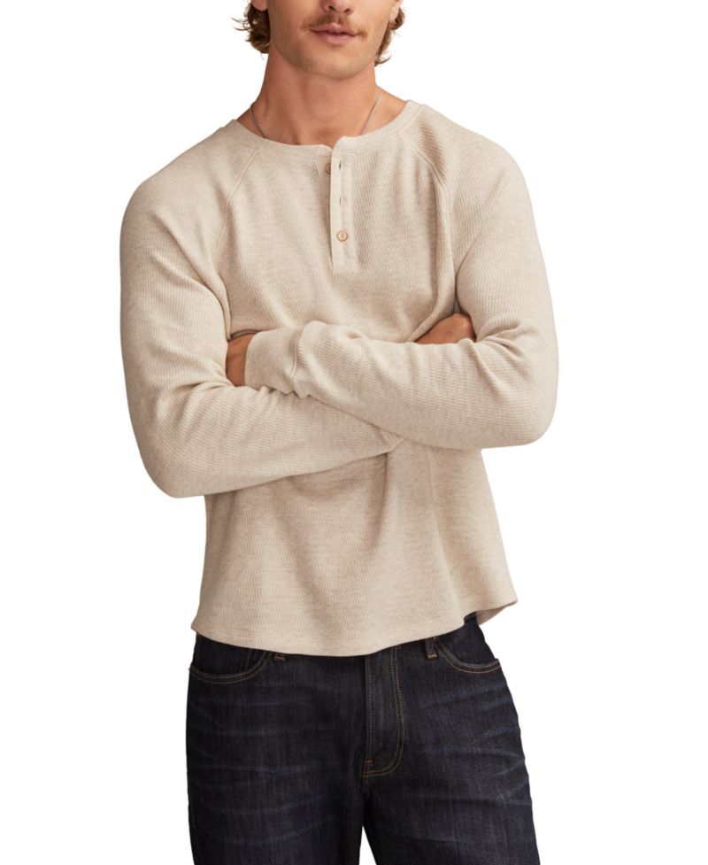 Men's Birdseye Thermal Henley Long-Sleeve T-Shirt