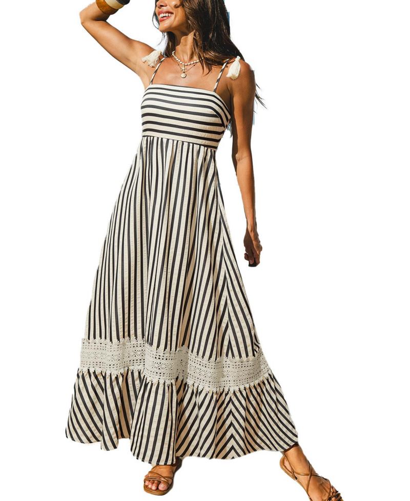 Women's Champagne Dreams Striped Maxi Beach Dress