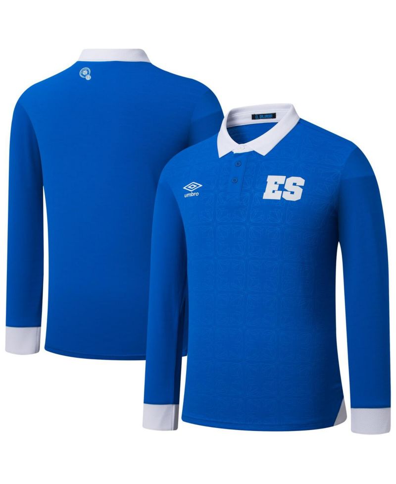 Men's Blue El Salvador National Team 2025 Home Replica Long Sleeve Jersey