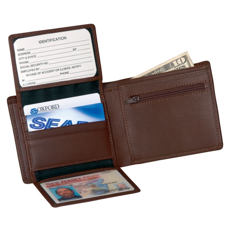 Men's Bifold Wallet with Zippered Coin Slot