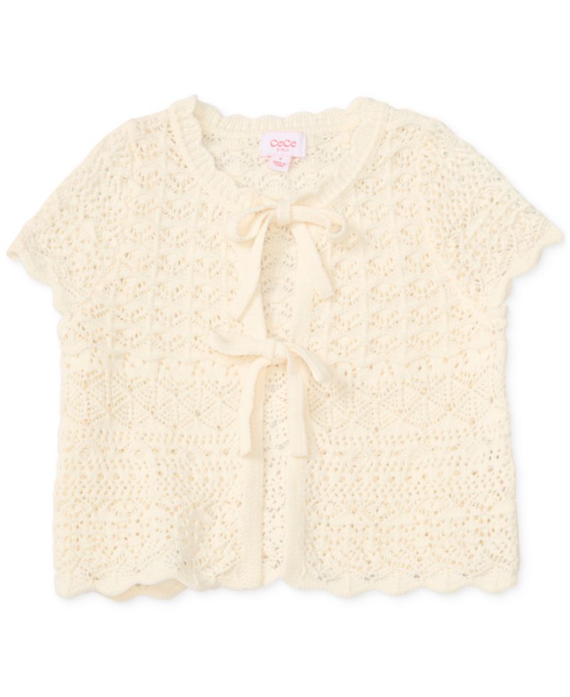 Girls' 7-16 Short-Sleeve Shrug Top