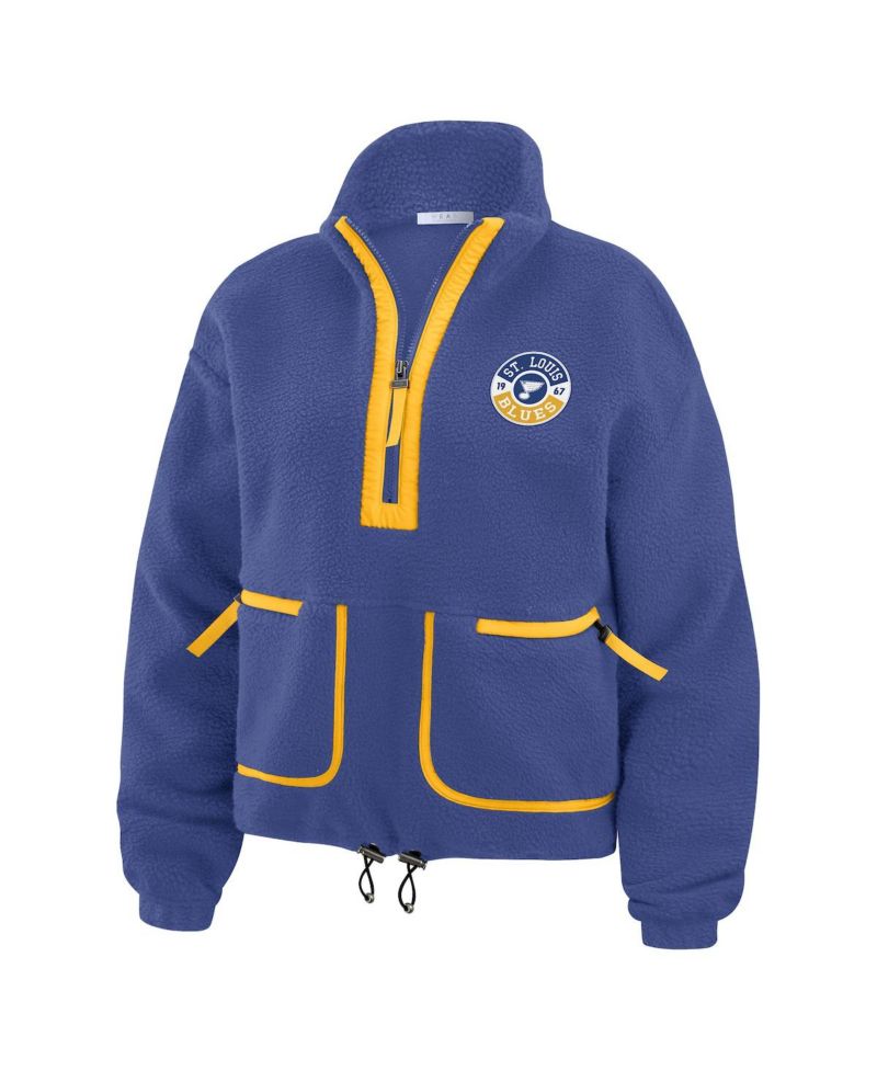 Women's Blue St. Louis Blues Polar Fleece Half-Zip Jacket