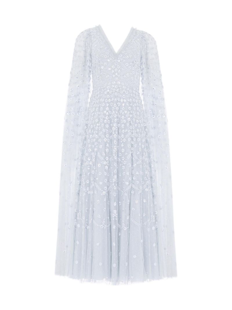 Women's Clover Cape Sleeve Ankle Gown
