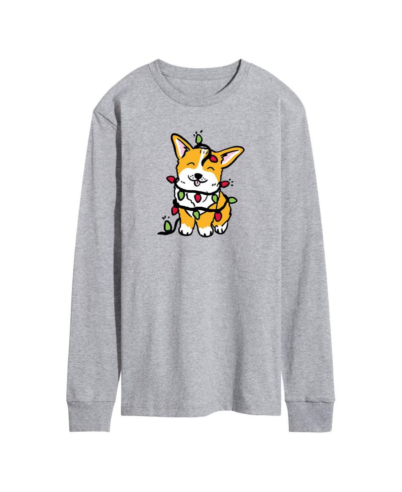Men's Corgi Lights Long Sleeve T-shirt