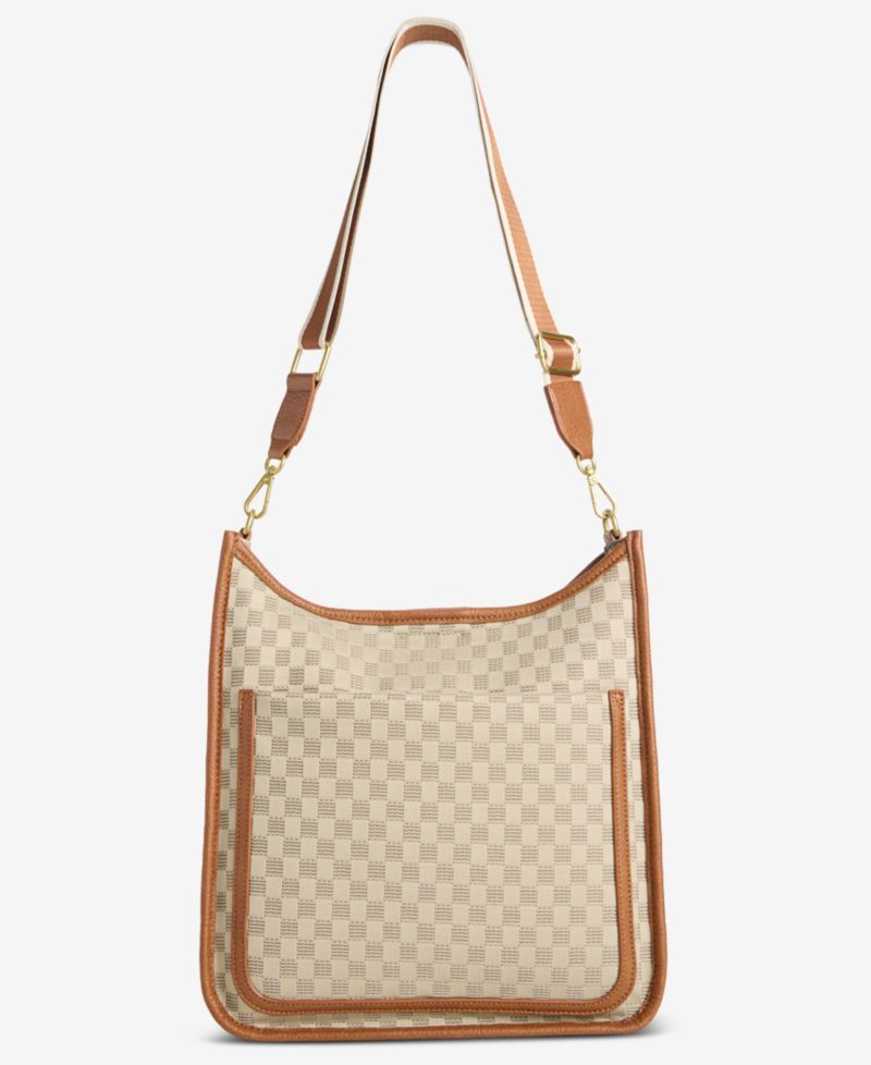 Checkered Soft Knit Dip Crossbody