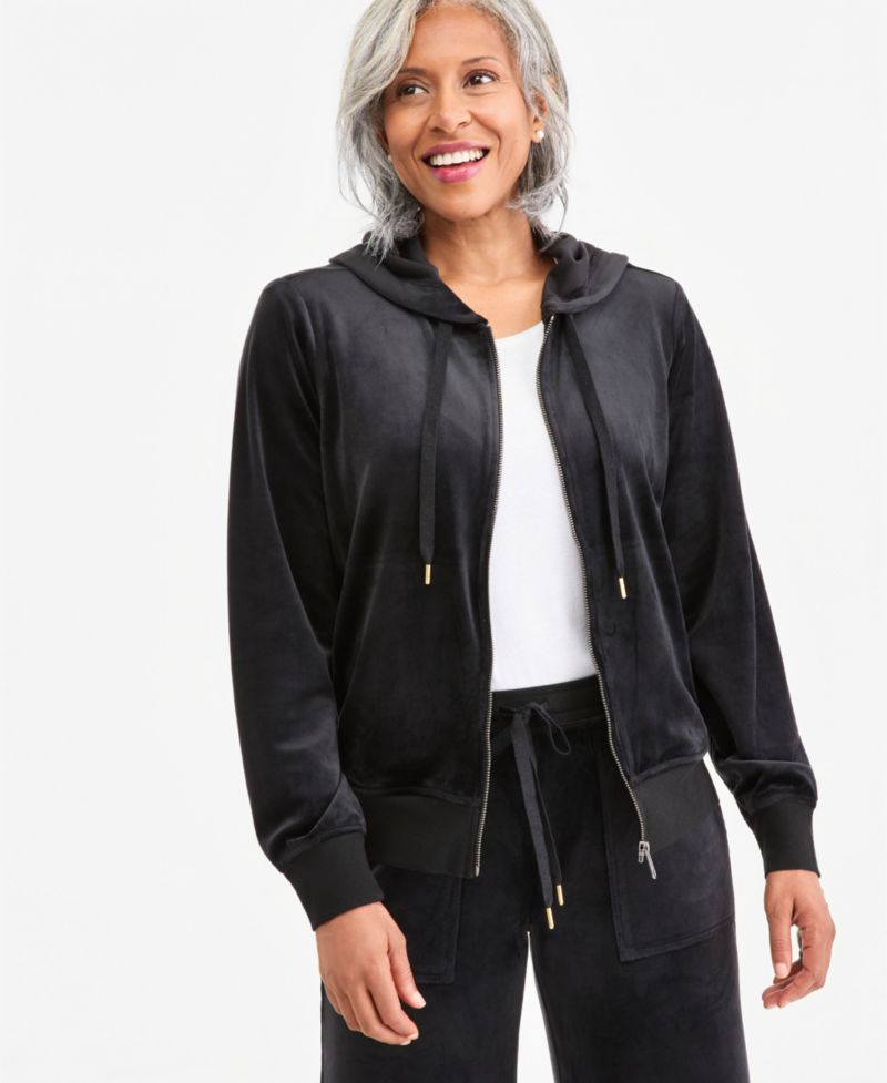 Women's Velour Zip-Up Hoodie