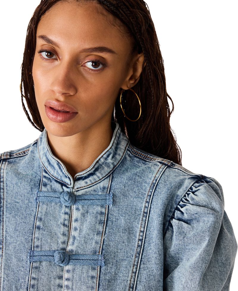 Women's Aberdeen Puff-Sleeve Denim Blouse