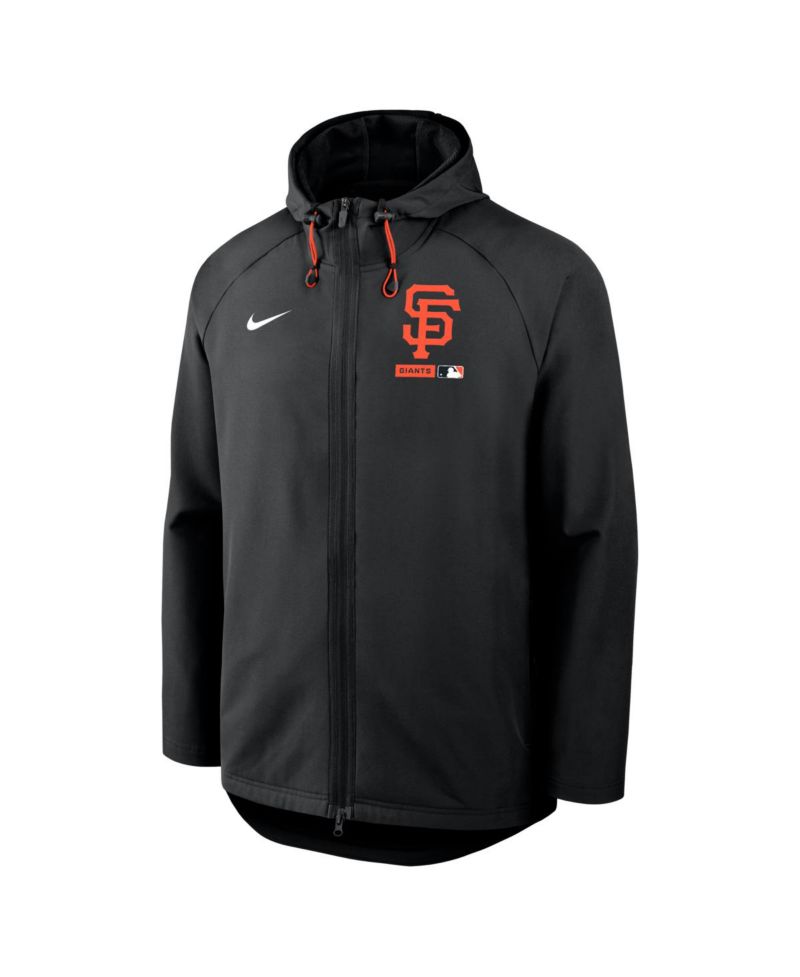 Men's Black San Francisco Giants Authentic Collection Raglan Therma-FIT Full-Zip Hooded Jacket