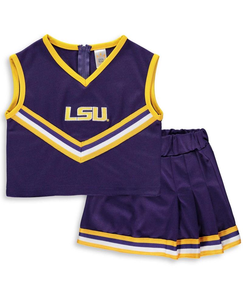 Big Girls Purple LSU Tigers Two-Piece Cheer Set