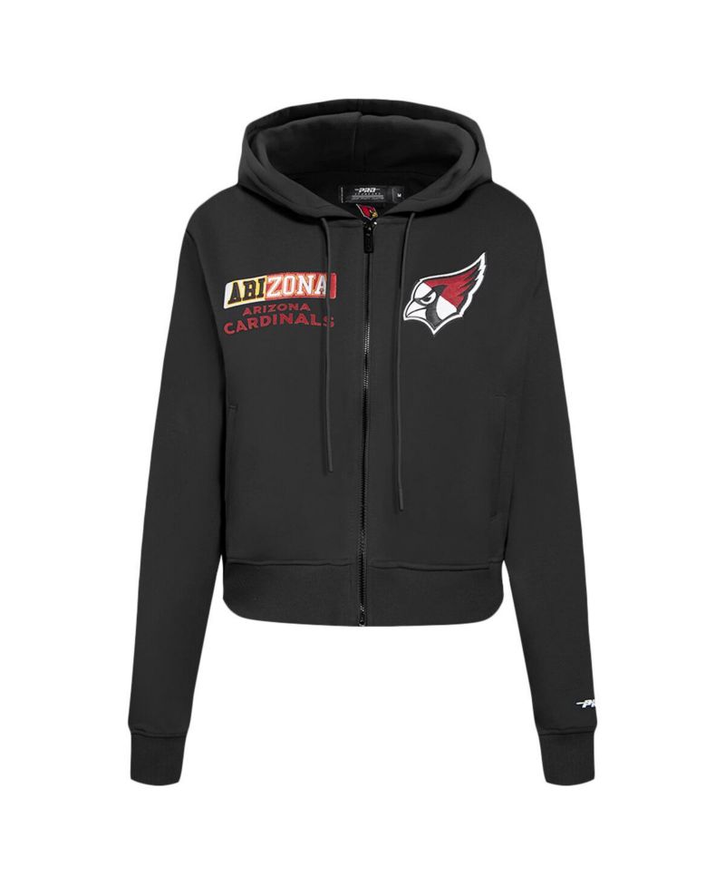 Women's Black Arizona Cardinals Split Logo Full-Zip Hoodie