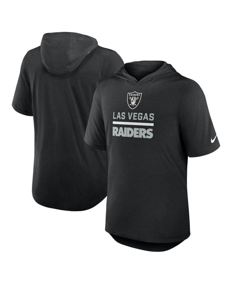 Men's Black Las Vegas Raiders Lockup Tri-Blend Hoodie T-Shirt