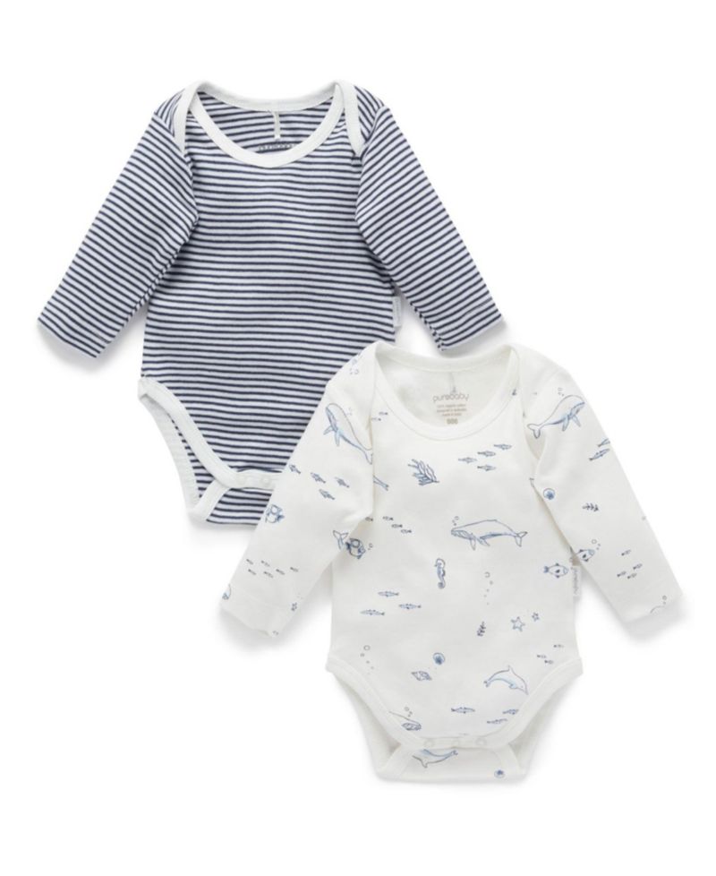 Baby Boys Easy Neck L/S Bodysuit 2 pack
