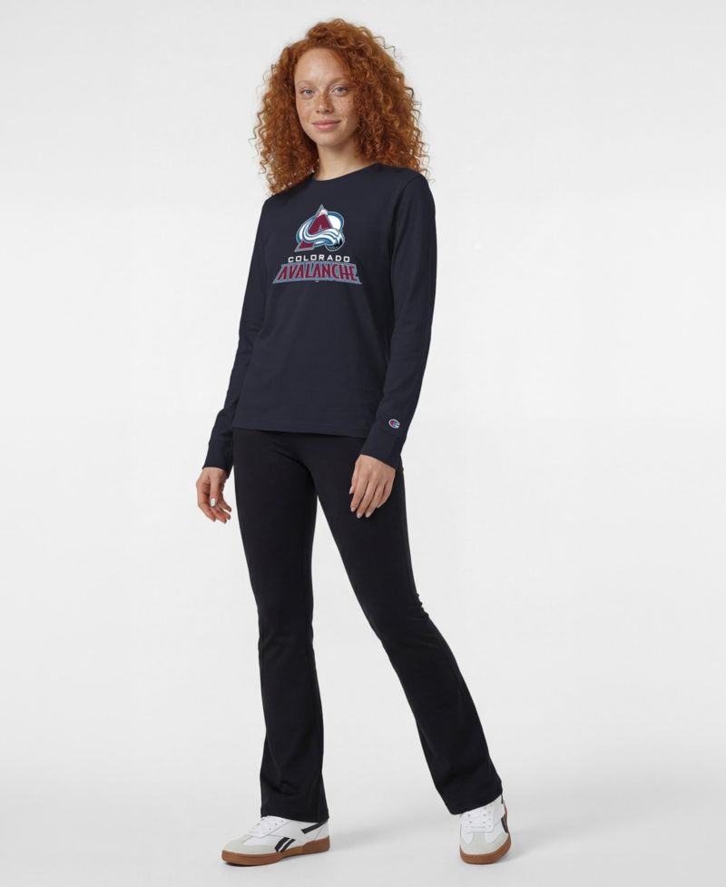 Women's Colorado Avalanche Wordmark Lockup Screen-printed Long-Sleeve T-Shirt