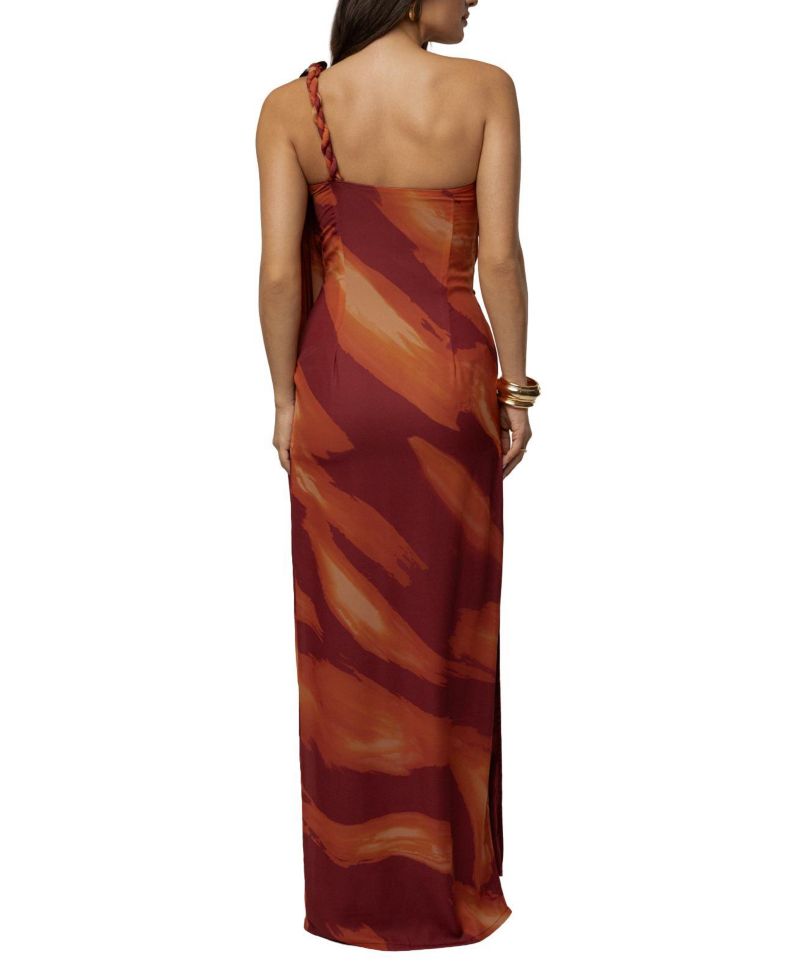 Women's Gallery Night One-Shoulder Asymmetric Drape Maxi Dress