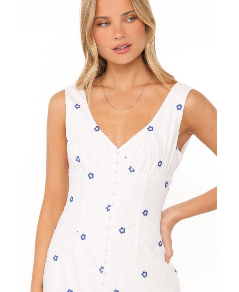 Women's Luellen V-Neck Sleeveless Floral-Print Midi Dress