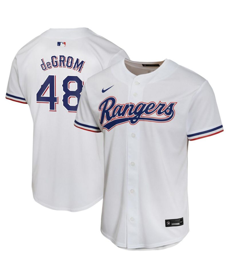 Big Boys and Girls Jacob deGrom White Texas Rangers Home Game Player Jersey