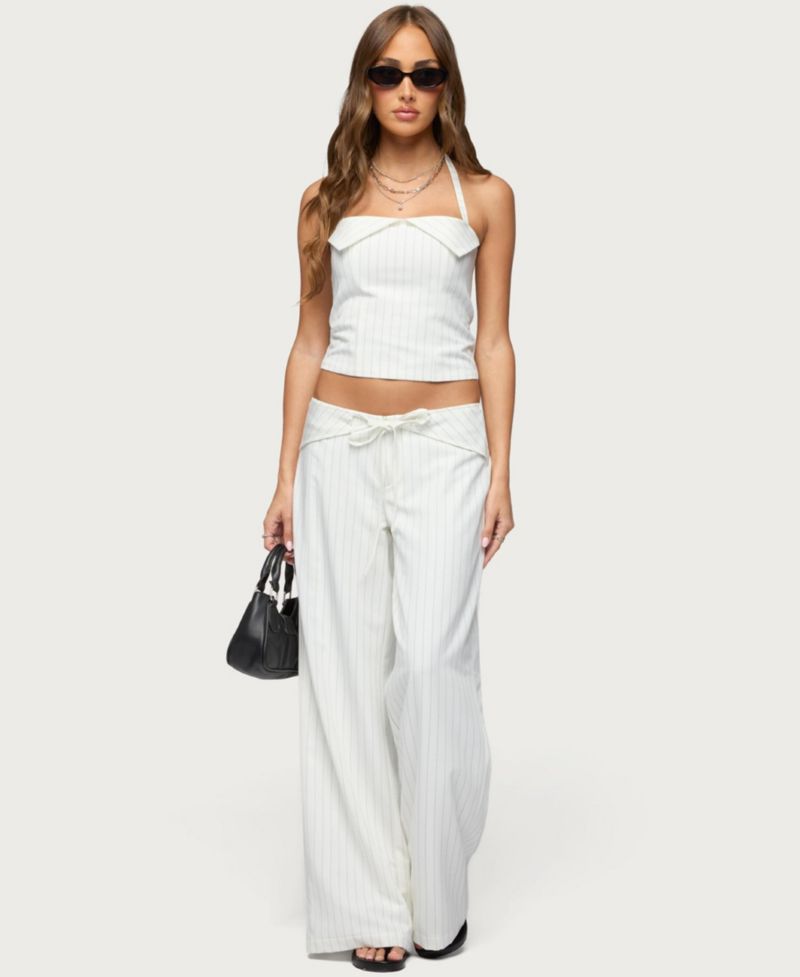 Women's Parker Pinstripe Tie Belt Pants