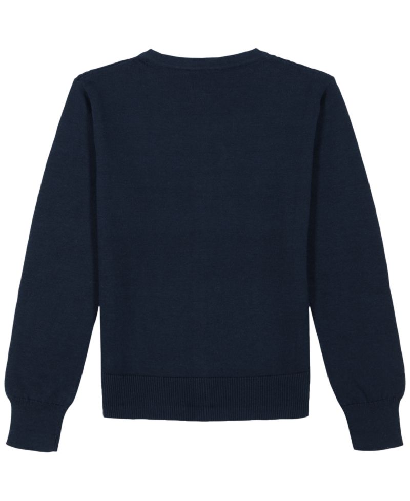 Little Girls Uniform Pointelle Cardigan
