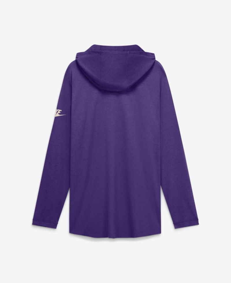 Men's Purple LSU Tigers Legacy Arch Tri-Blend Long Sleeve Hooded T-Shirt