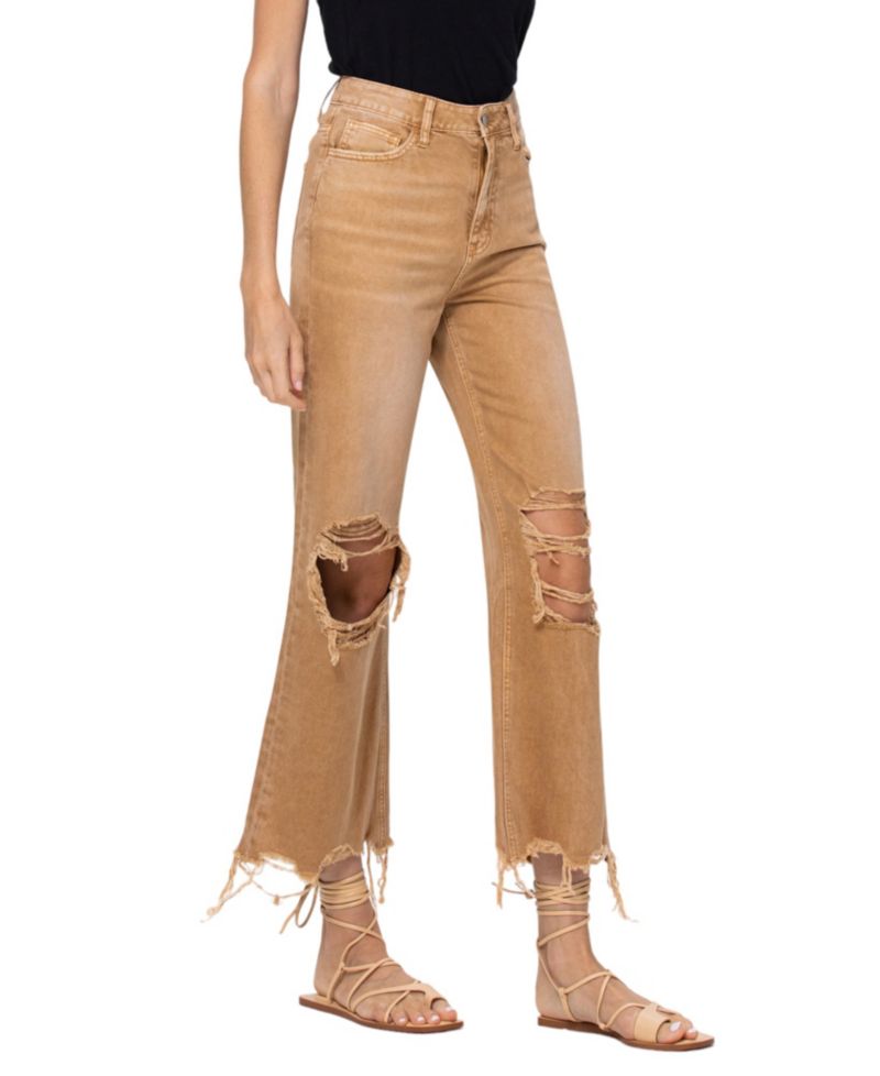 Women's Super High Rise 90's Vintage-like Cropped Flare Jeans