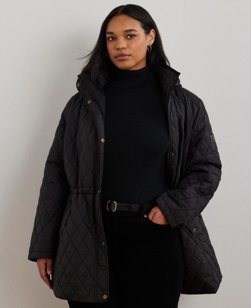 Plus Size Hooded Anorak Quilted Coat, Created for Macy's