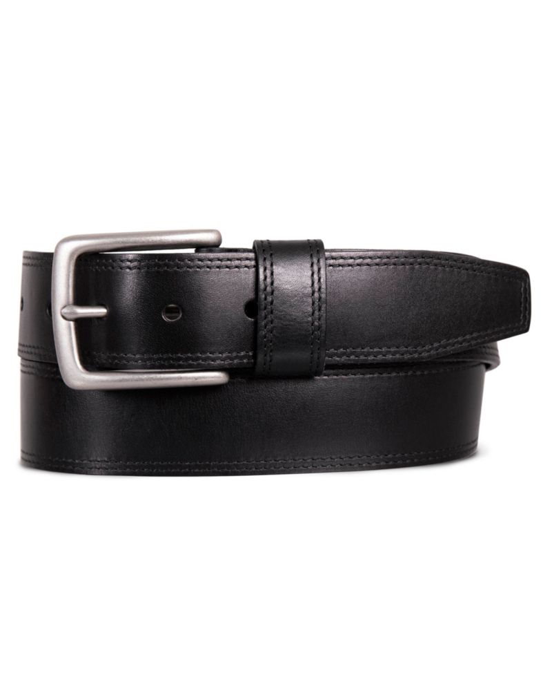 Men's Double Needle Stitched Leather Belt