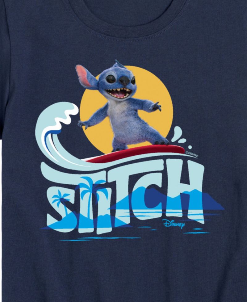 Big Boys Lilo Stitch Live Action Stitch Wave Graphic T-Shirt