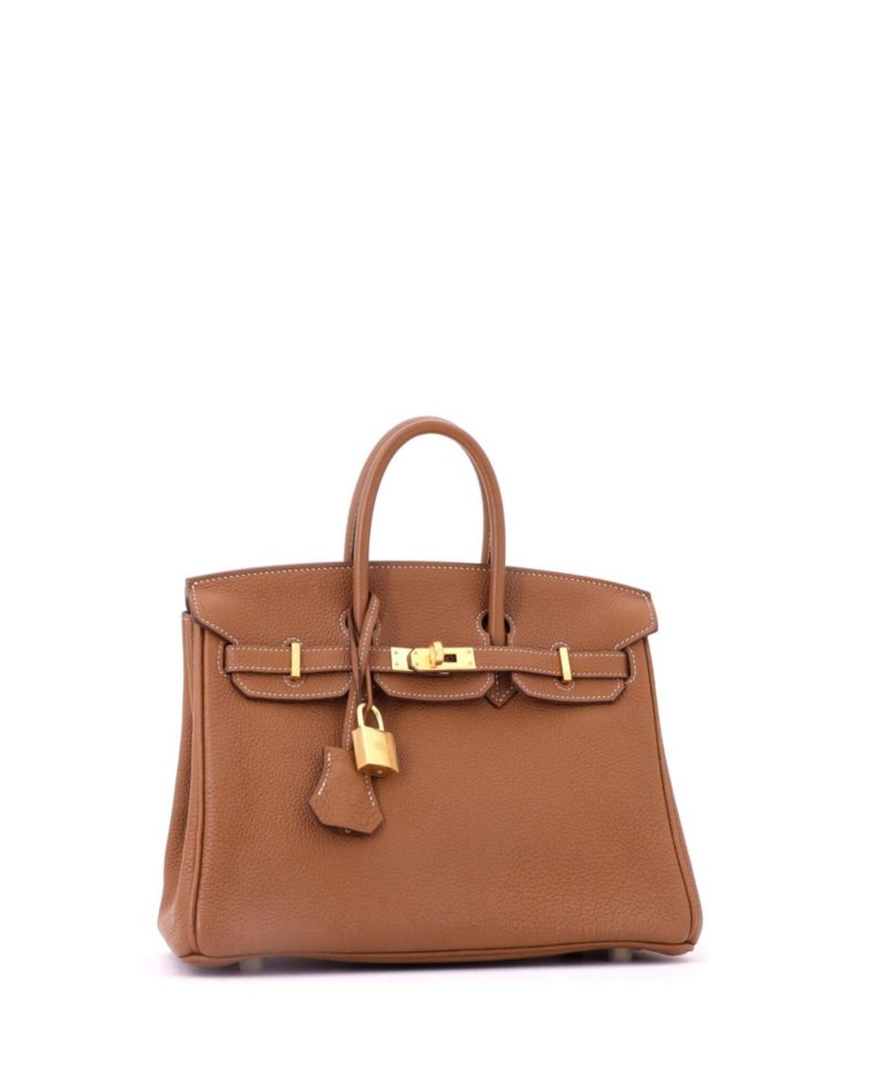 Pre-Owned Hermes Birkin 25 Handbag Brown Togo with Gold Hardware