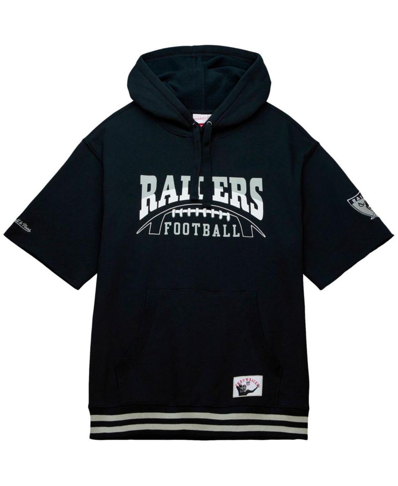 Men's Black Las Vegas Raiders Pre-Game Short Sleeve Pullover Hoodie