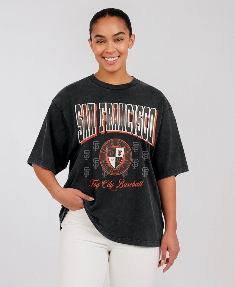 Women's Black San Francisco Giants Oversized Boyfriend T-Shirt