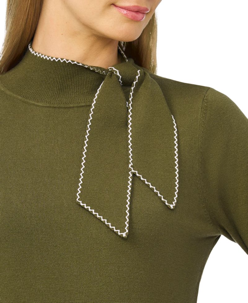 Women's Scarf Tie Neck Sweater
