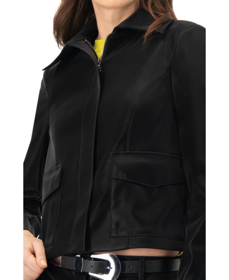 Women's High Shine Biker Jacket