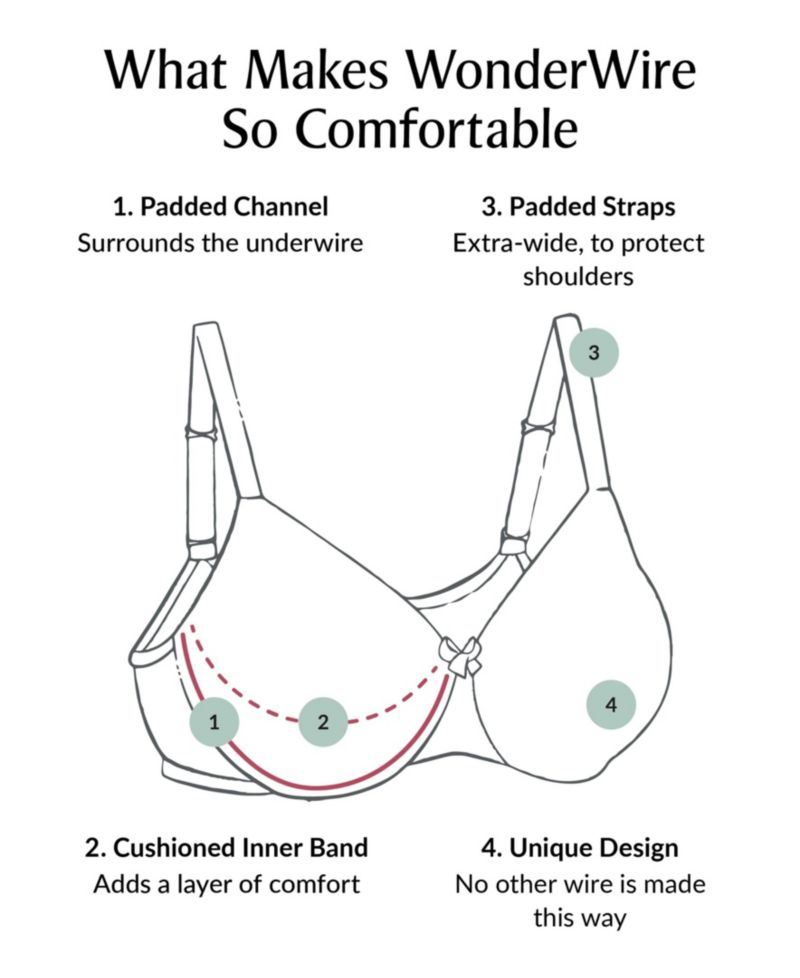 Women's Full Figure Plus Size Wonderwire Back Close Bra 1240