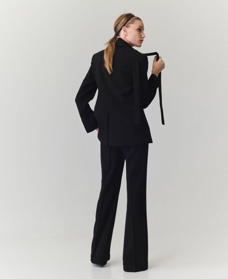 Women's Seams Flared Mid-Rise Pants