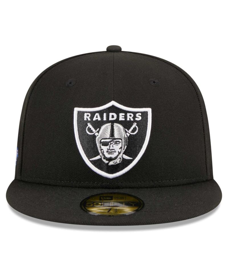 Men's Black Las Vegas Raiders Main Patch 59FIFTY Fitted Hat
