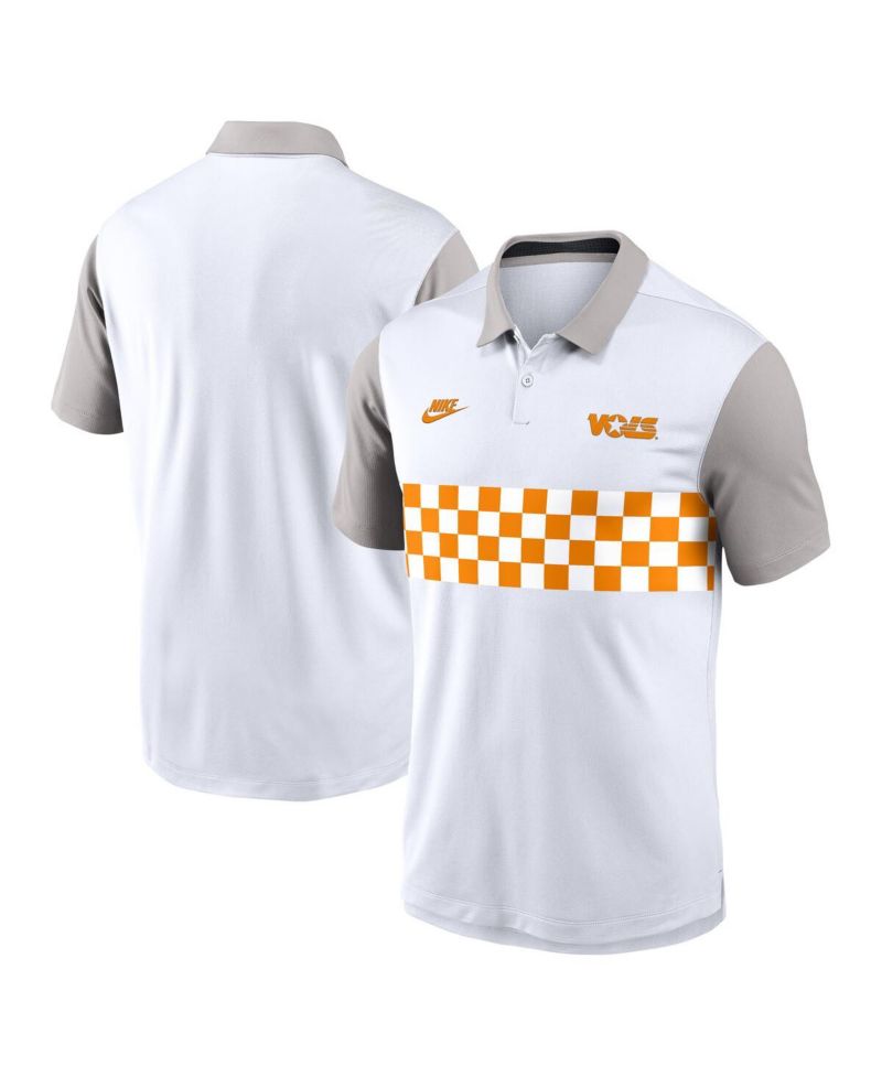 Men's White/Gray Tennessee Volunteers Athletic Prep Legacy Logo Vapor Performance Polo Shirt