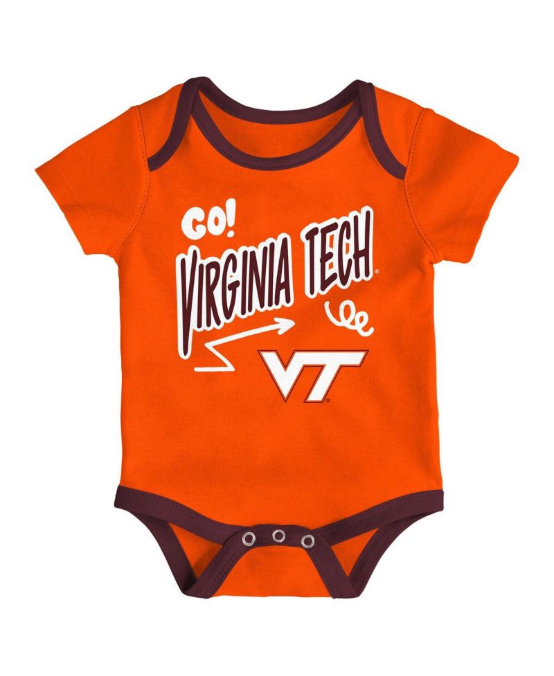 Baby Boys and Girls 3-Pack Virginia Tech Hokies All Day Play Bodysuit Set