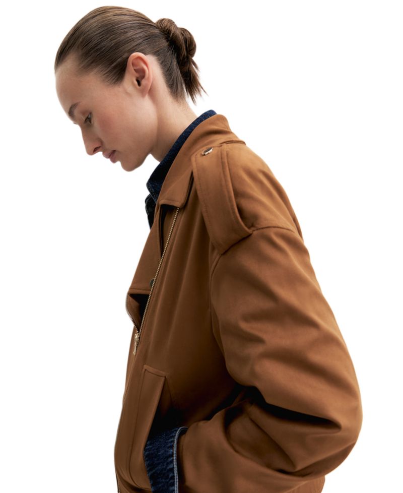Women's Velvety-Finish Asymmetric-Zip Biker Jacket