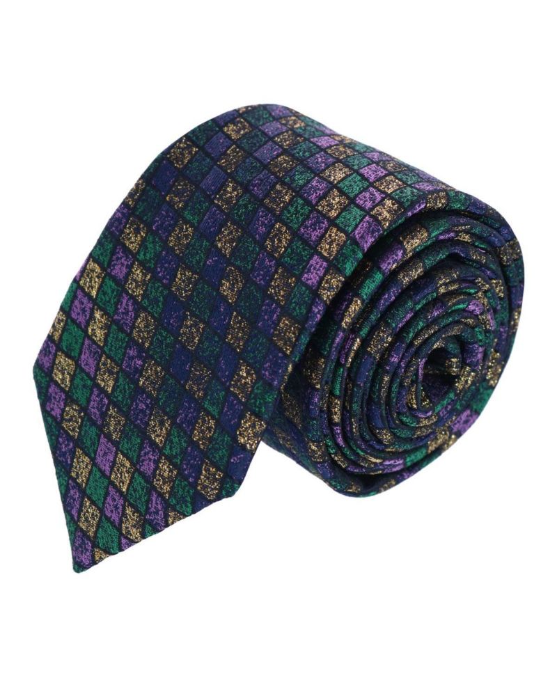 Men's Carnival Diamond Multi-Colored Novelty Silk Necktie