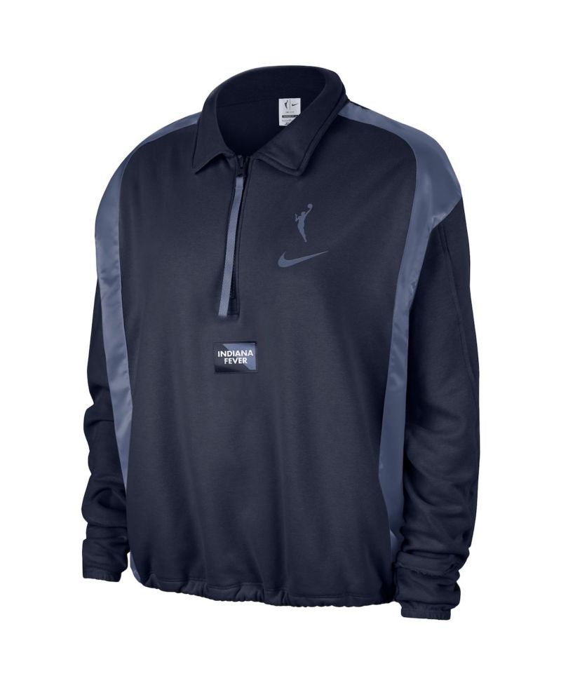 Women's Navy Indiana Fever Basketball Fleece Quarter-Zip Performance Pullover Sweatshirt