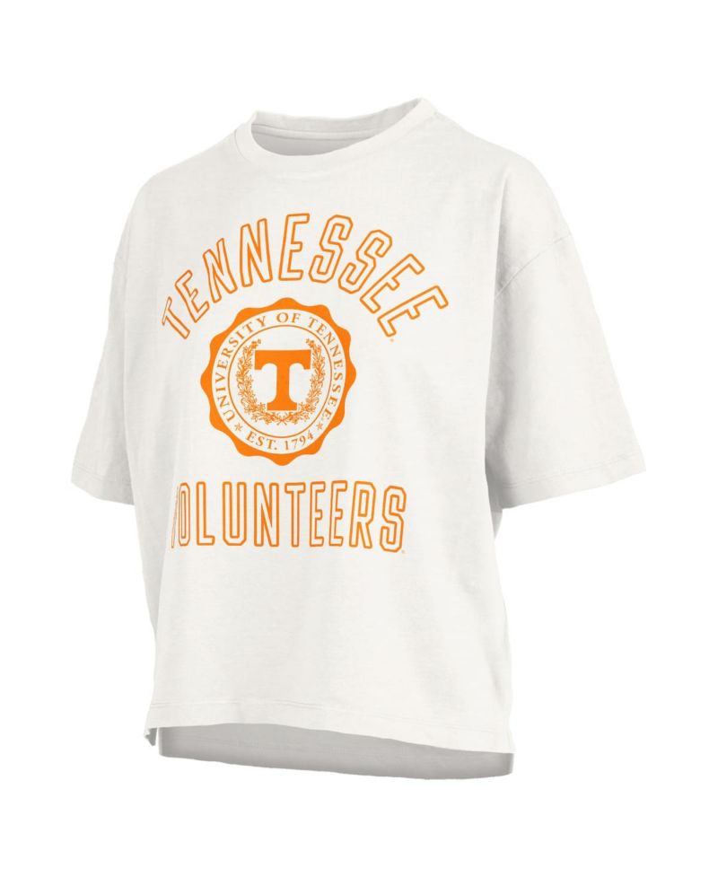 Women's White Tennessee Volunteers Motley Crew Bishop Waist Length Oversized Slub T-Shirt