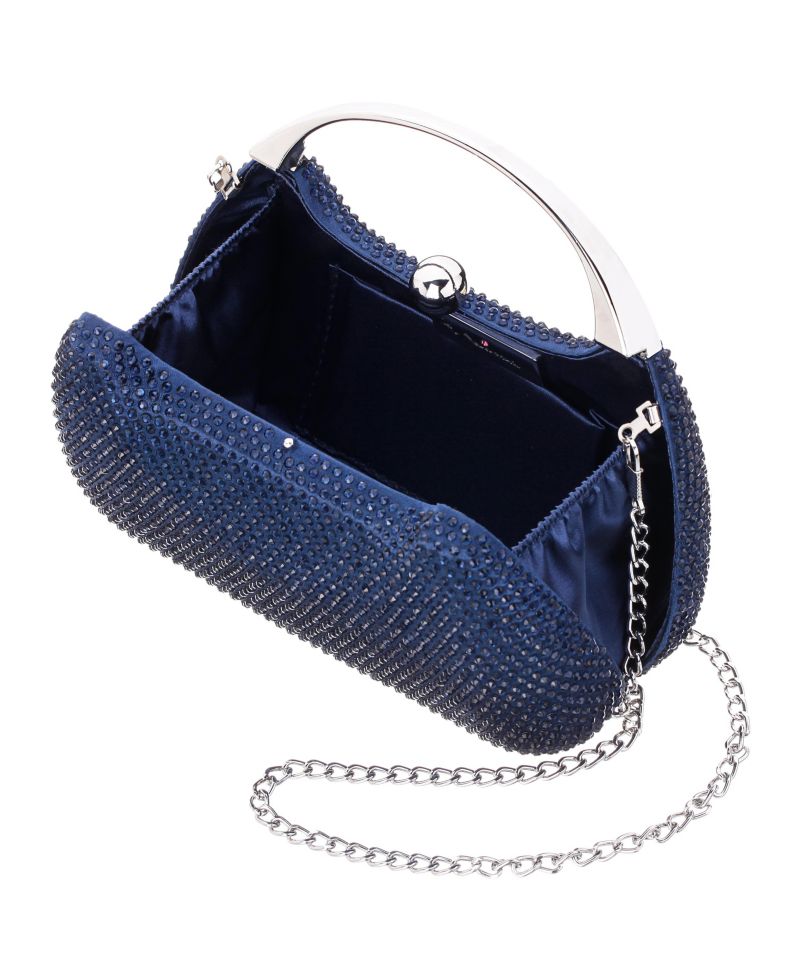 Crystal Minaudiere with Metal Handle