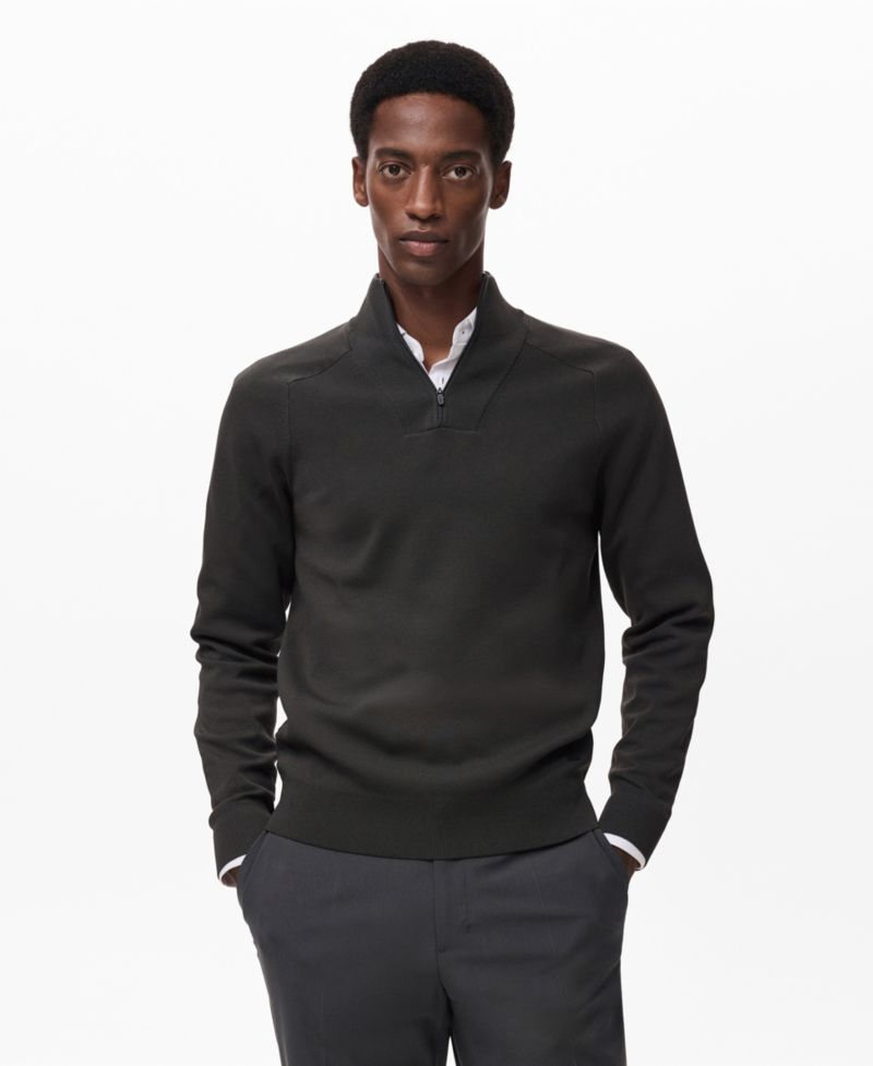 Men's Breathable Zip-Neck Sweater
