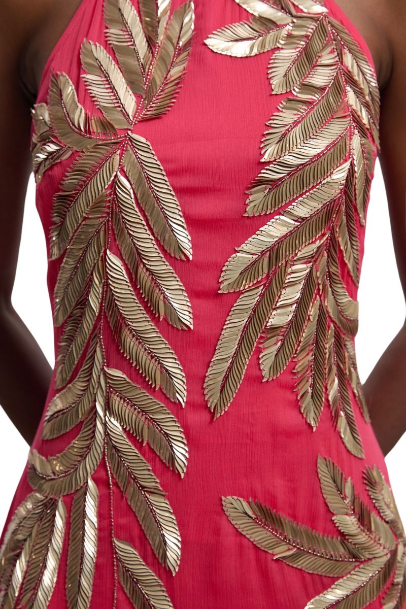 Women's Halter Neck Embellished Maxi Dress