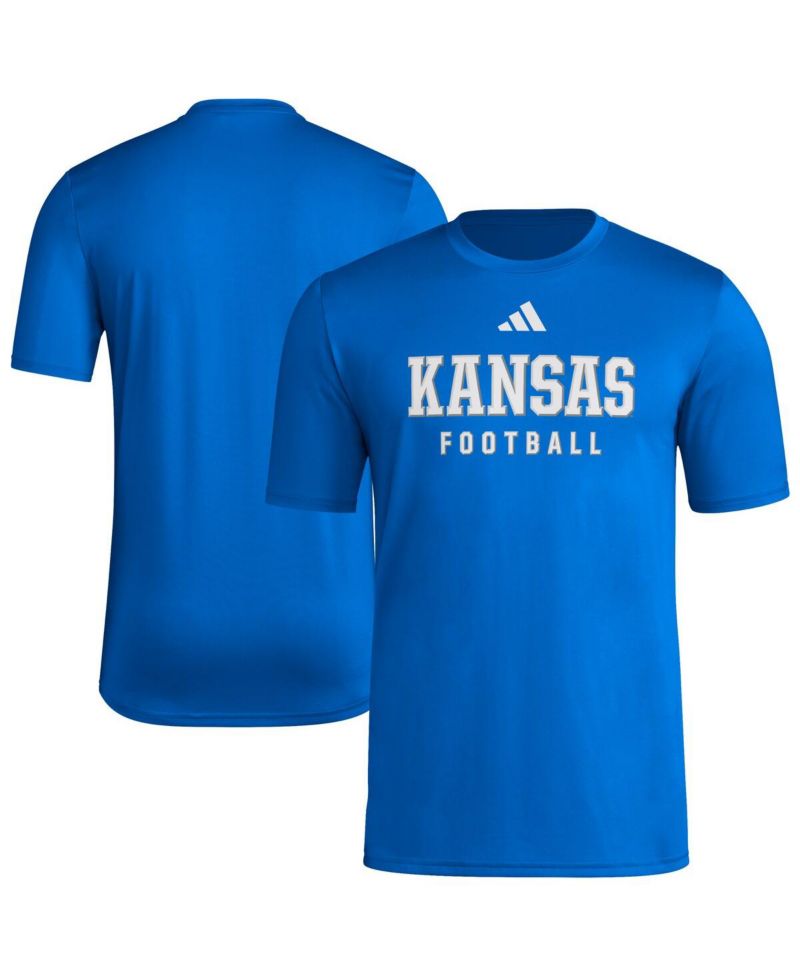 Men's Royal Kansas Jayhawks Locker Practice Football Pre-Game T-Shirt