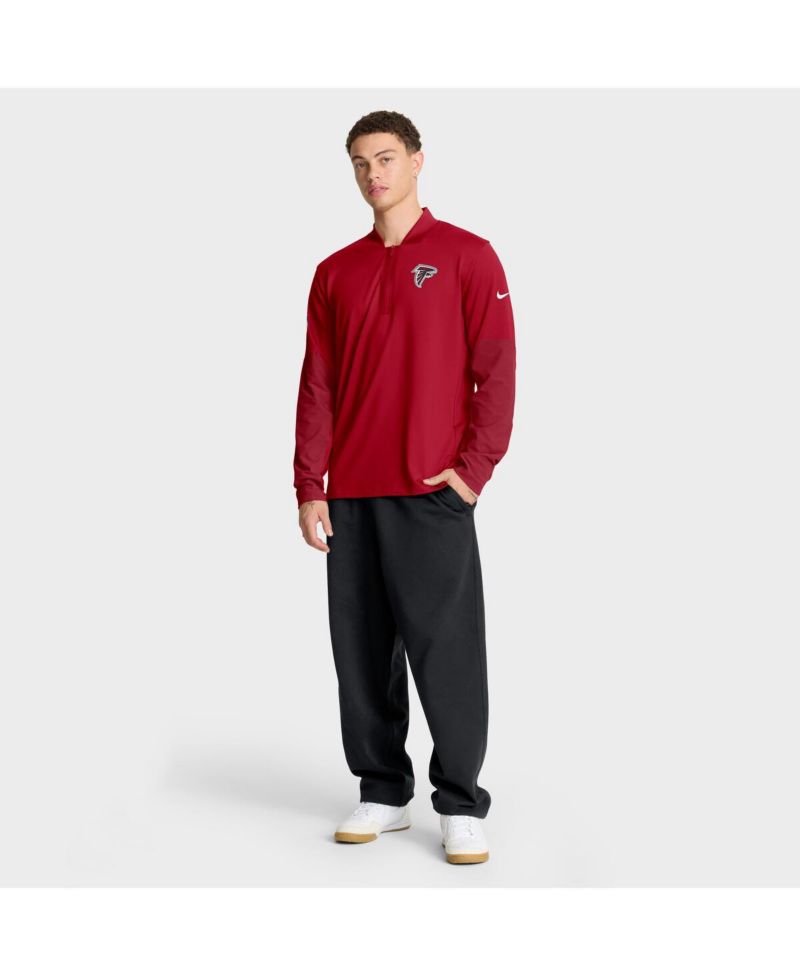 Men's Red Atlanta Falcons Sideline Dri-FIT Half-Zip Pullover Sweatshirt