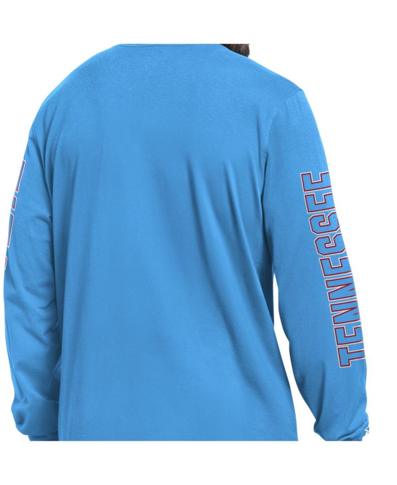 Men's Light Blue Tennessee Titans Clutch Hit II Long-Sleeve T-Shirt